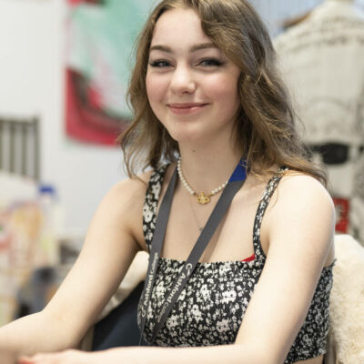 Art and design student working on their design