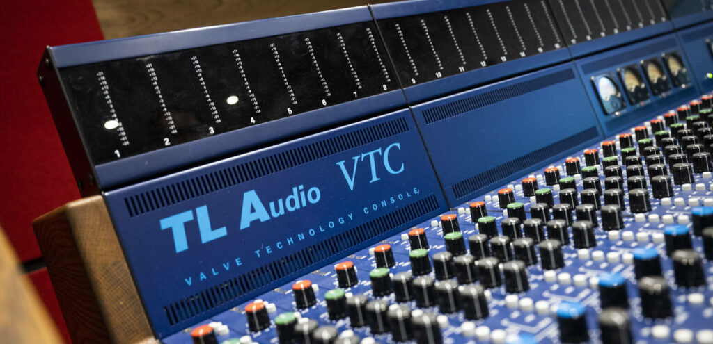 Music studio with recording equipment