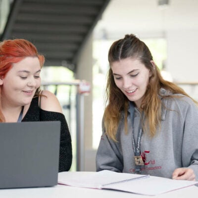 Student working in the E-Hub