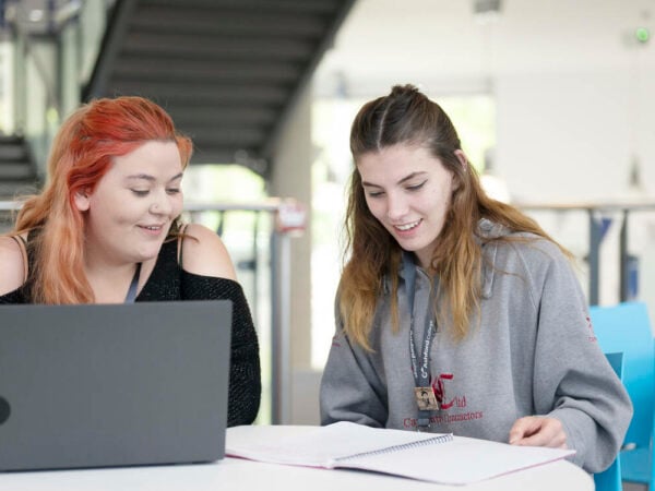 Student working in the E-Hub