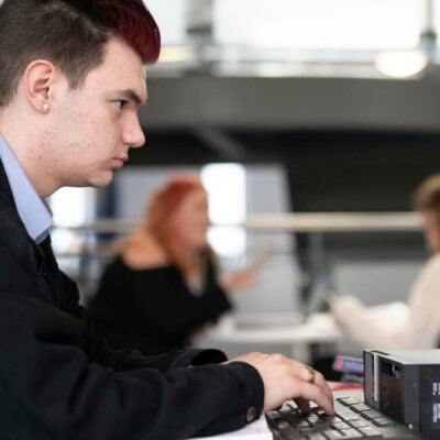 Computing student working