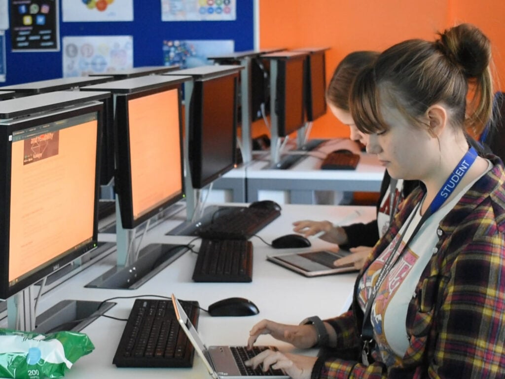 Computing student working