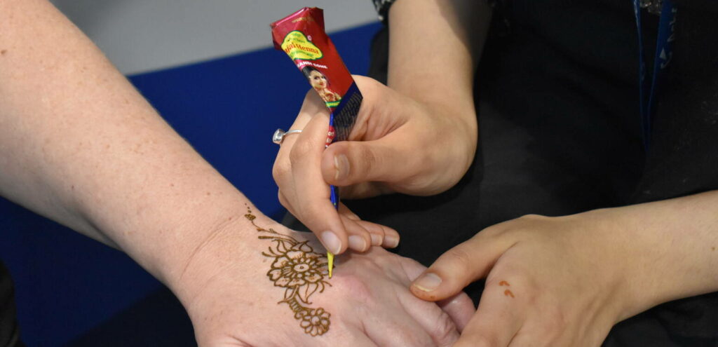 Students getting Henna
