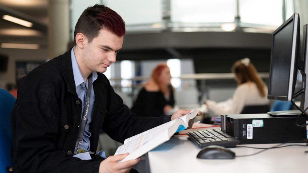 Student working in the E-Hub