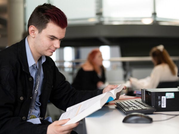 Student working in the E-Hub