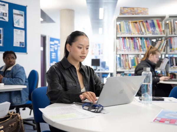 Student working in the E-Hub