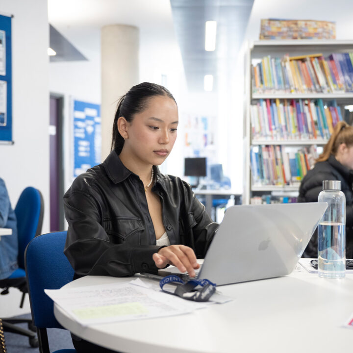 Student working in the E-Hub