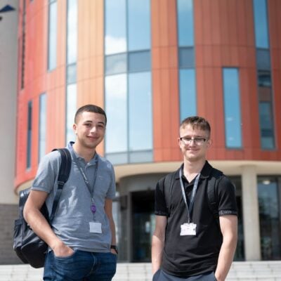 Students stood outside College