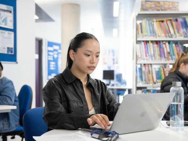 Student working in the E-Hub