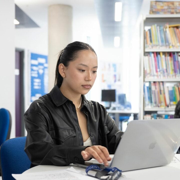 Student working in the E-Hub