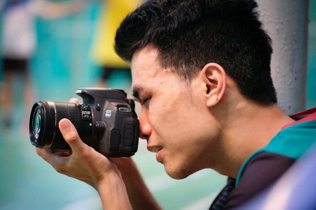 student studying photography