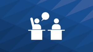 Icon of two cartoon people chatting