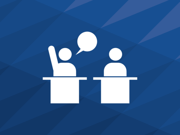 Icon of two cartoon people chatting