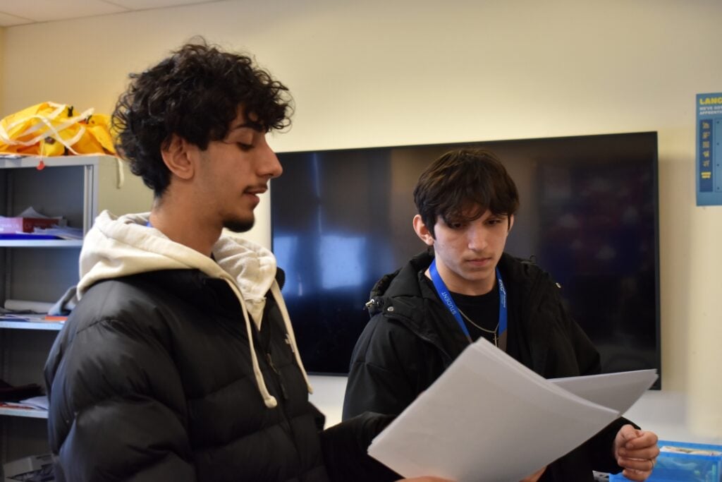 su president in classroom setting