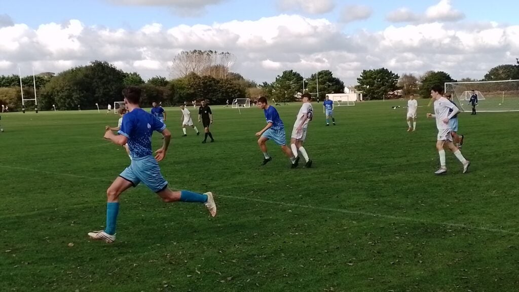 Ashford students playing football