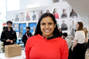 Student smiling at camera