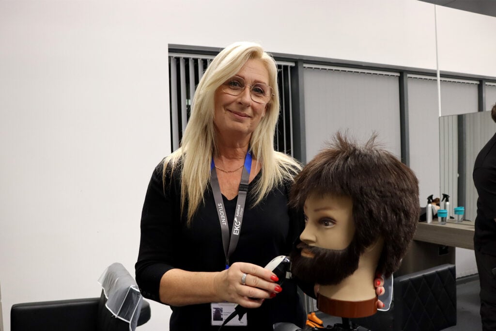 adult hairdressing student