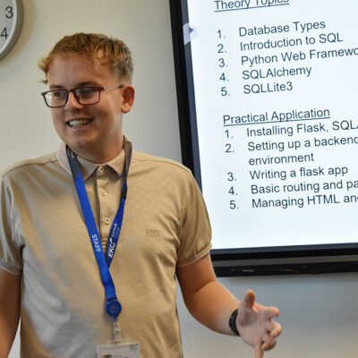 student in computing classroom