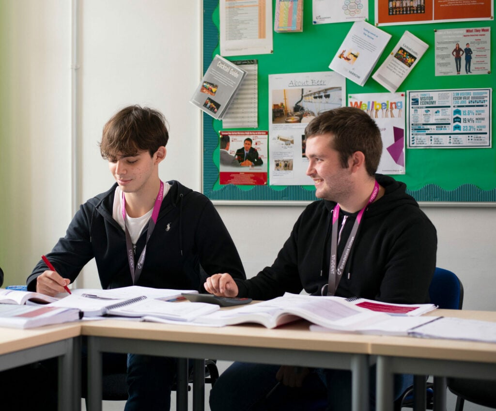 Students working in classroom