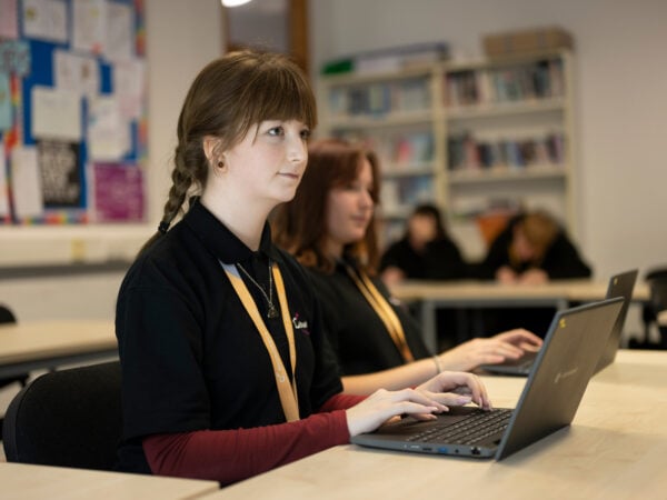 Junior College students working in classroom