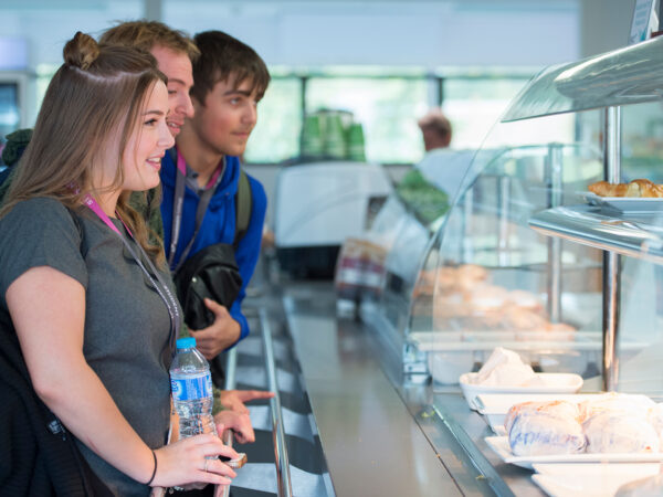 Students ordering food in the Refectory at EKC Broadstairs College