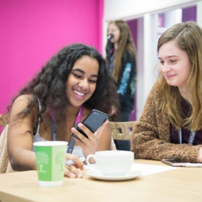 Group of students in the college cafe