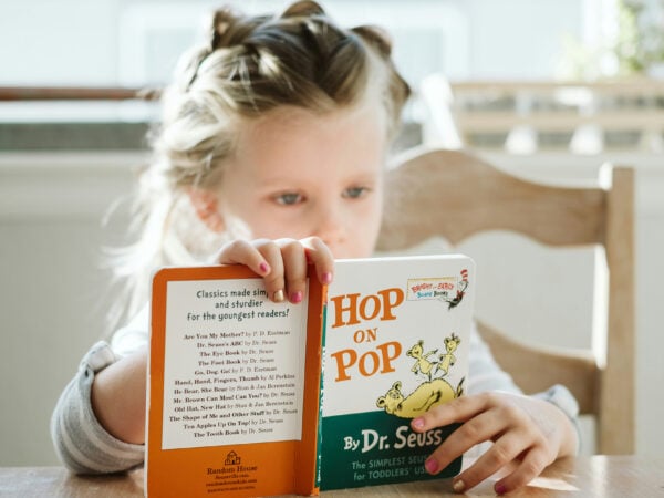 Child reading a book