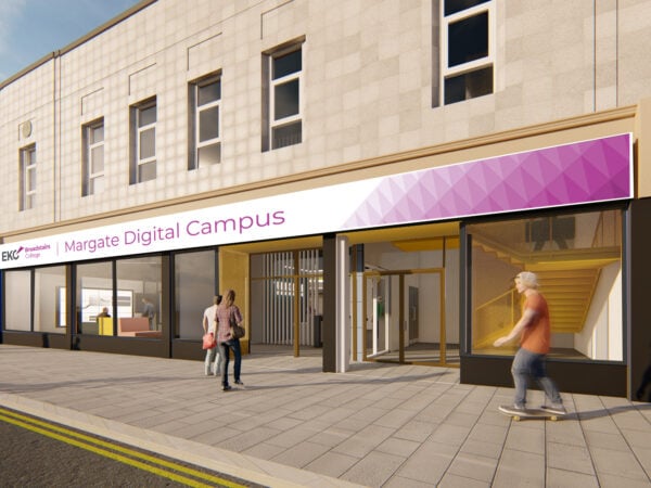 Computer Generate Image of the front of a College Campus