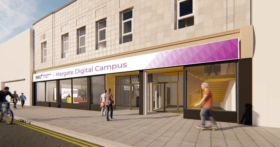 Computer Generate Image of the front of a College Campus