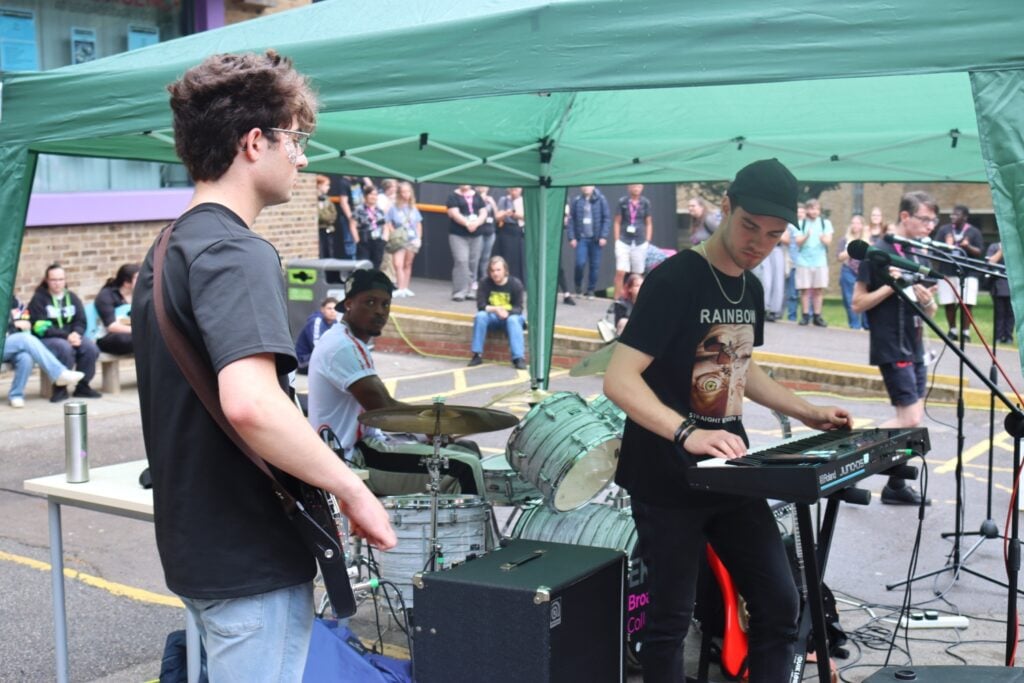 students perform live music at student celebrations