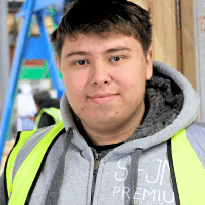 business student wearing a high vis jacket