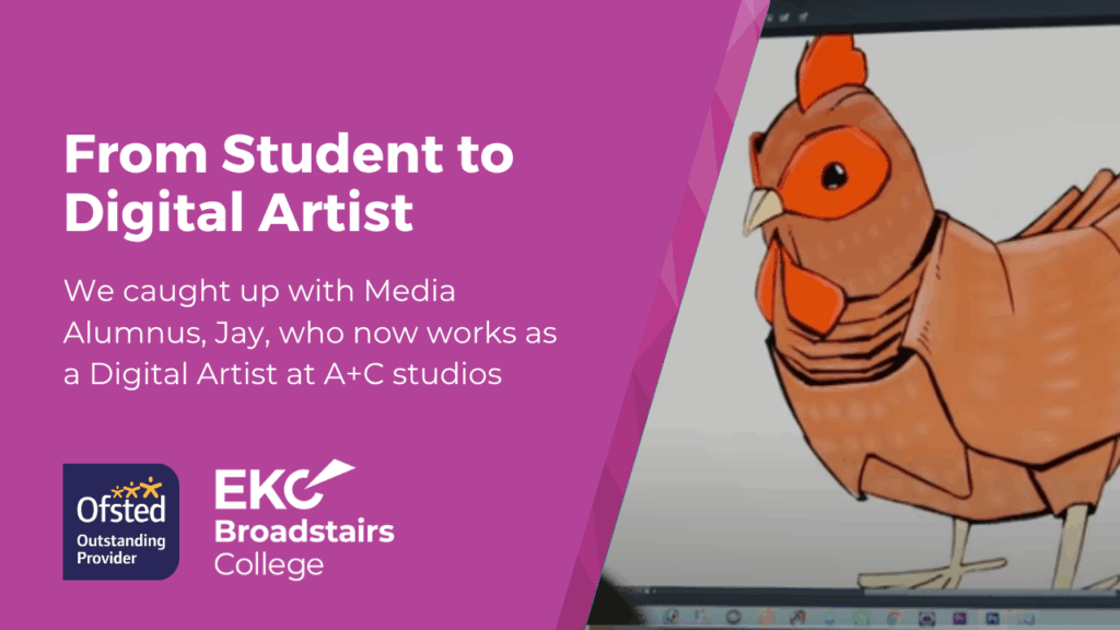 You Tube thumbnail introducing Jay, Media Alumnus who now works at A+C Studios.