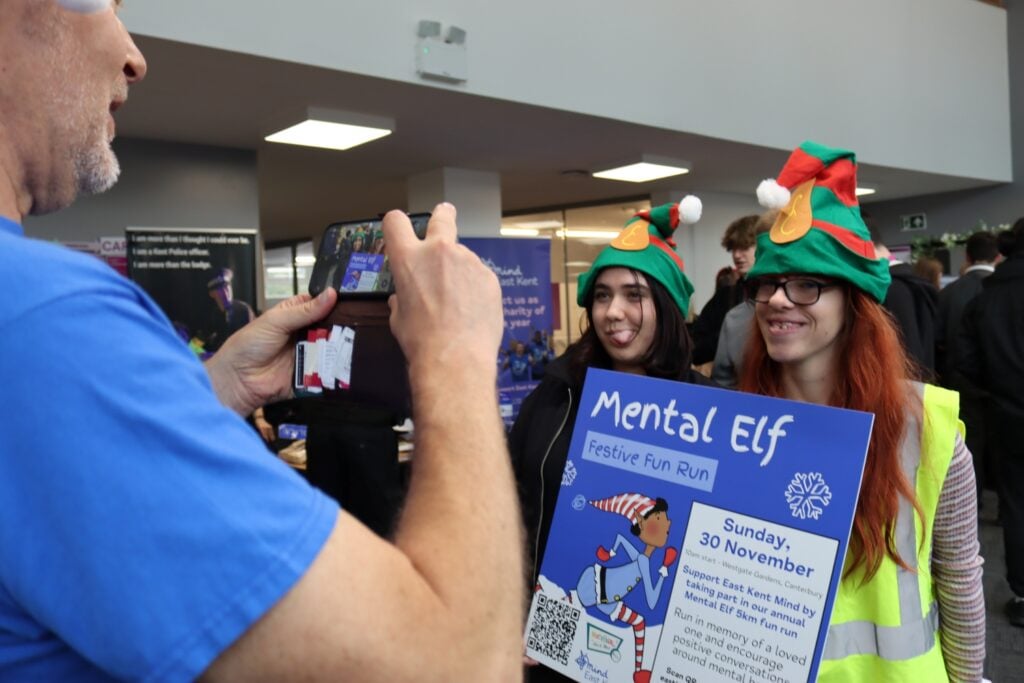 students pose for a photo at freshers fair