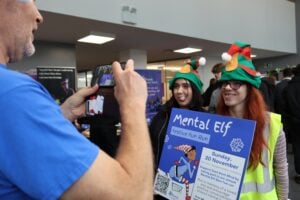 students pose for a photo at freshers fair