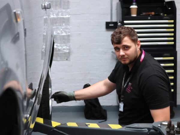 Aaron in the Adult Automotive course