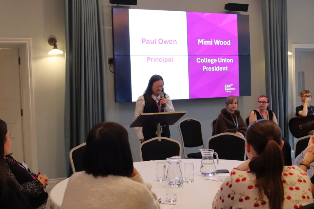 Student president presents at the Youth Leadership summit