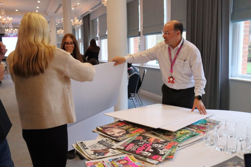 students and employers at a workshop