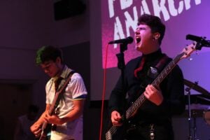 music student performs in punk show
