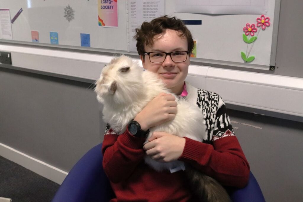 student in The Hub