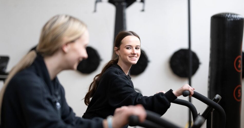 two female sports students at EKC Broadstairs College