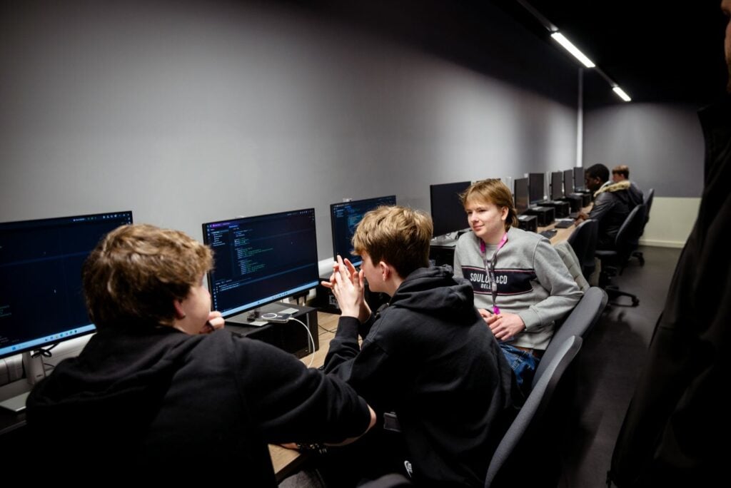Computing students at Margate Digital Campus classroom
