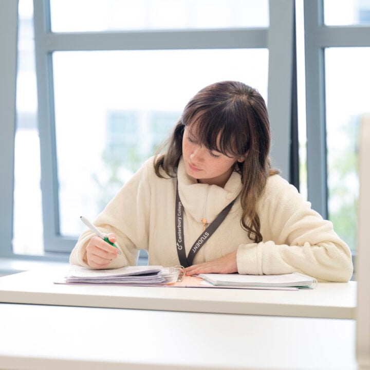 A Levels student working