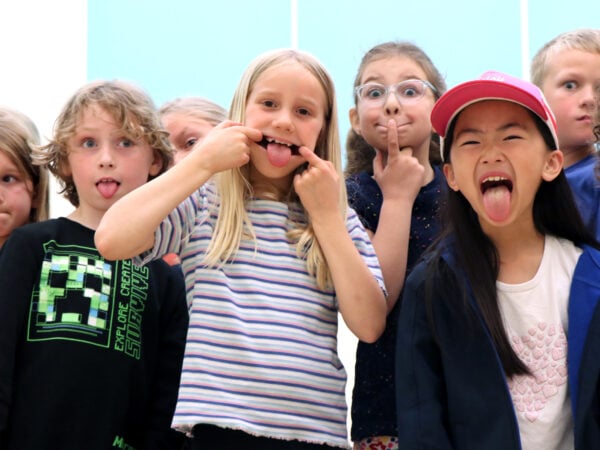 Group of kids posing for their photo