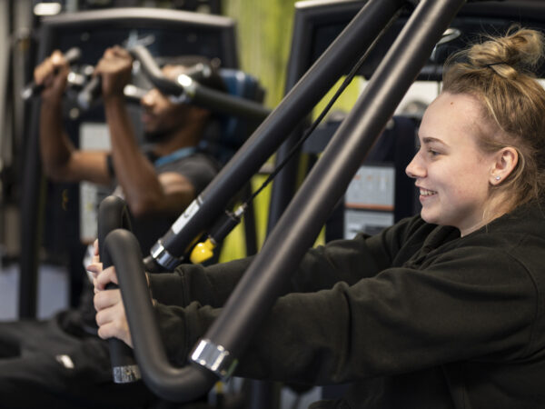 Student using the gym facilities