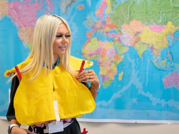 Student with life jacket