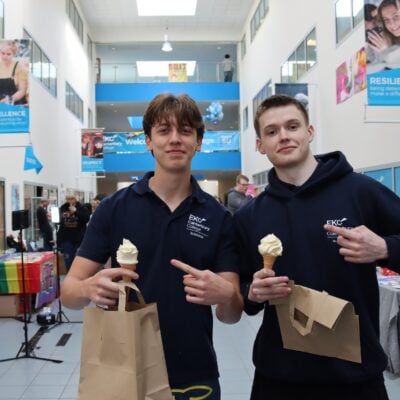 Students at Freshers Fair at EKC Canterbury College