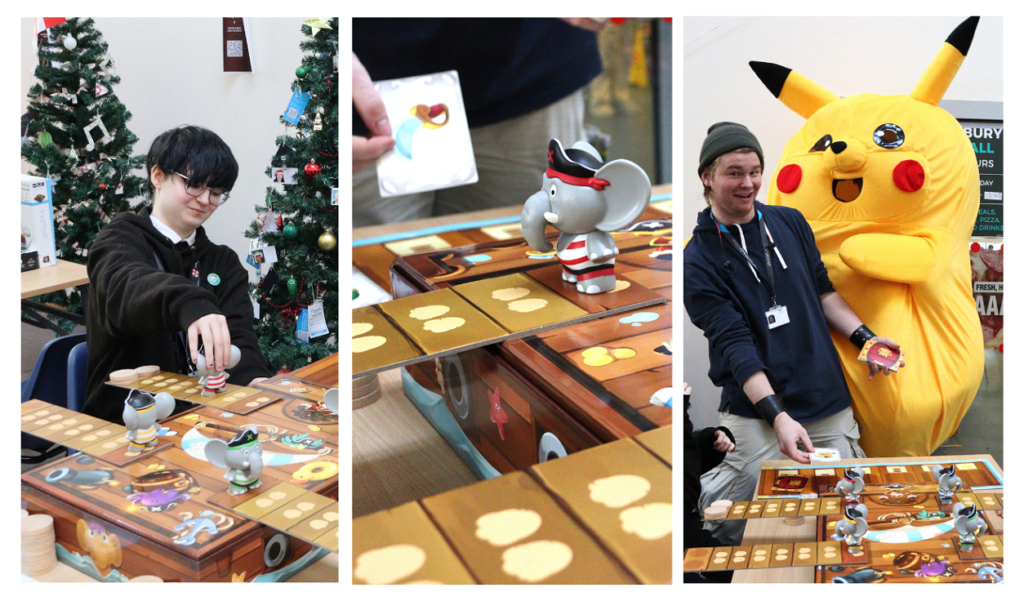 Students playing various games