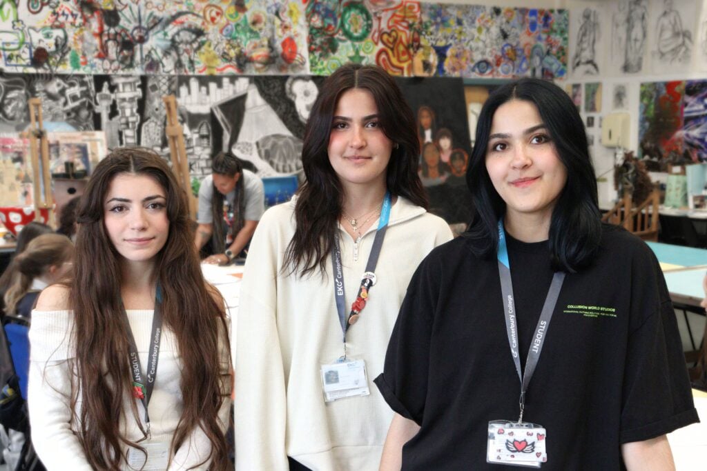 three art students