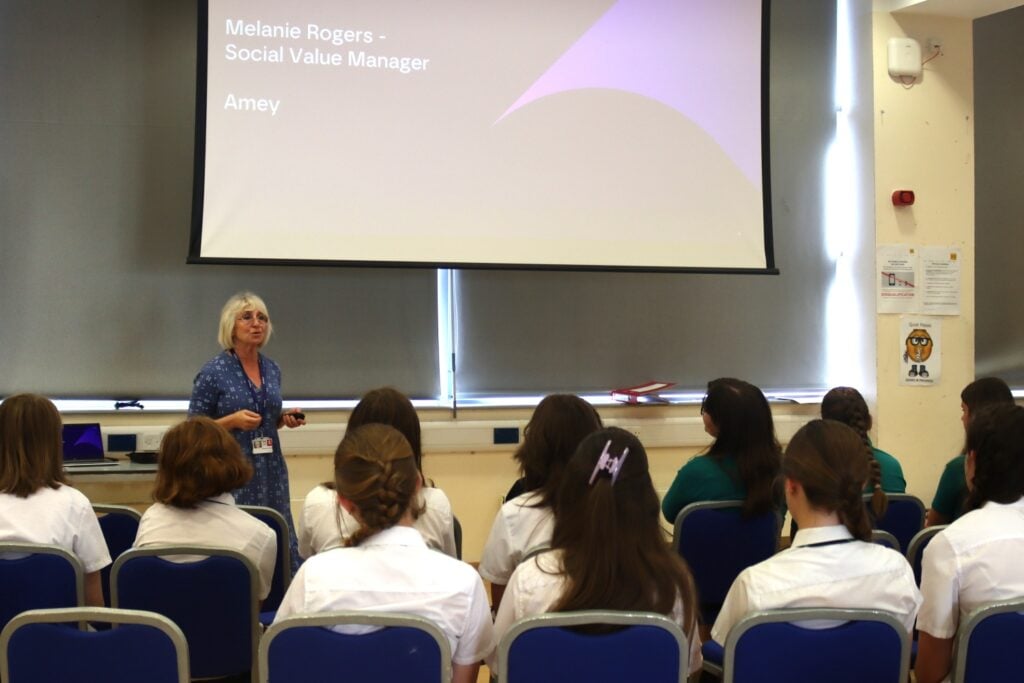 Amey employer mel gives a talk about women in engineering