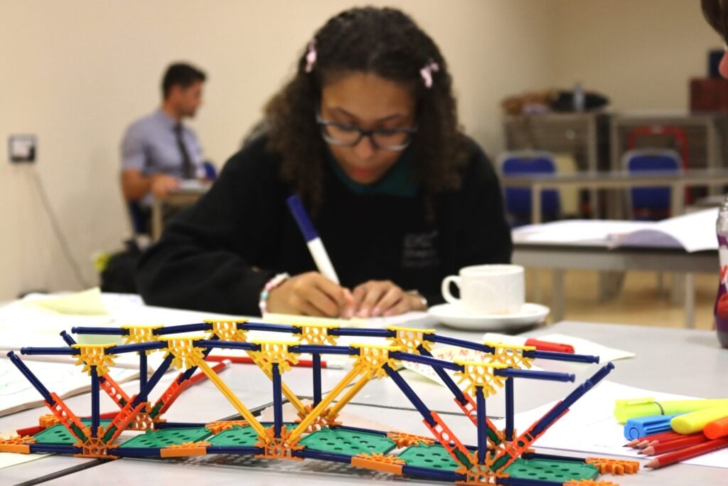 a student designs a bridge